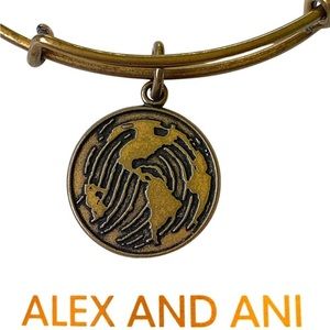 Alex‎ and Ani Rafaellian gold world expandable bangle bracelet